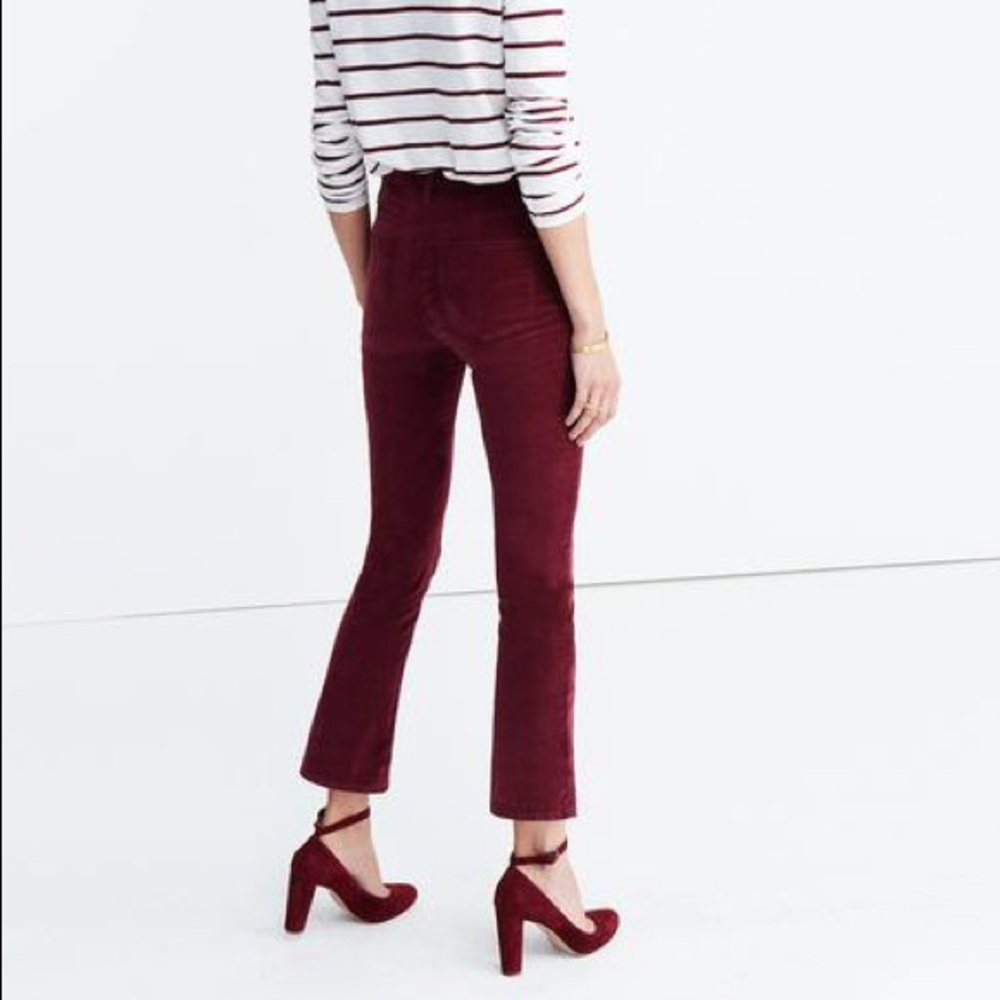 Madewell Cali Demi-Boot Velvet Jeans Cabernet 23